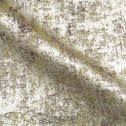 Off White And Parrot Green Self Textured Jacquard Premium Curtain Fabric (Width 48 Inches)