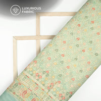 Elegent Trellis Foil Mirror Embroidery On Georgette Fabric