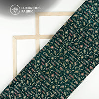 Elegent Leaf Embroidery With Gold Sequins On Velvet Fabric