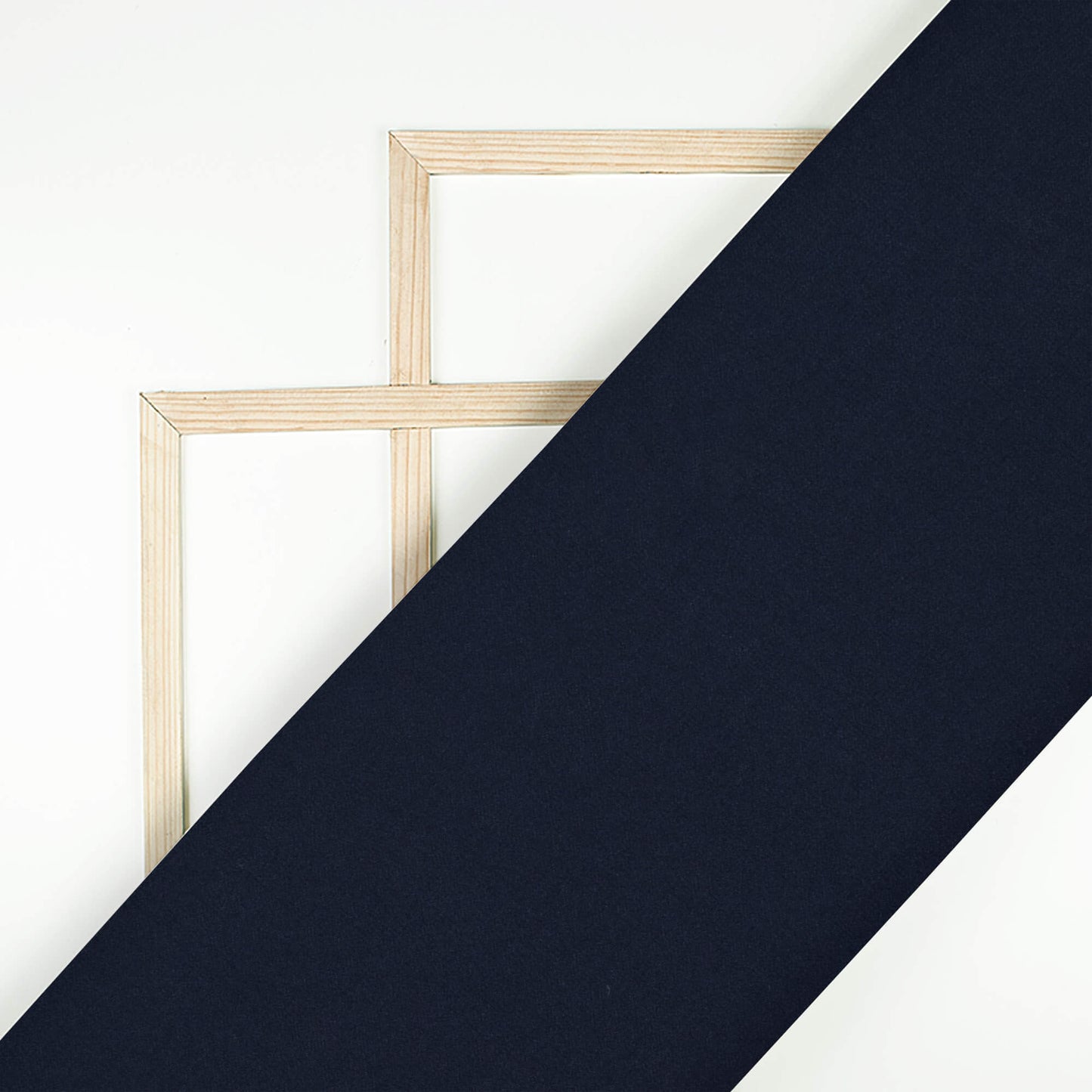 Navy Blue Plain Vintage Crepe Fabric (Width 56 Inches)