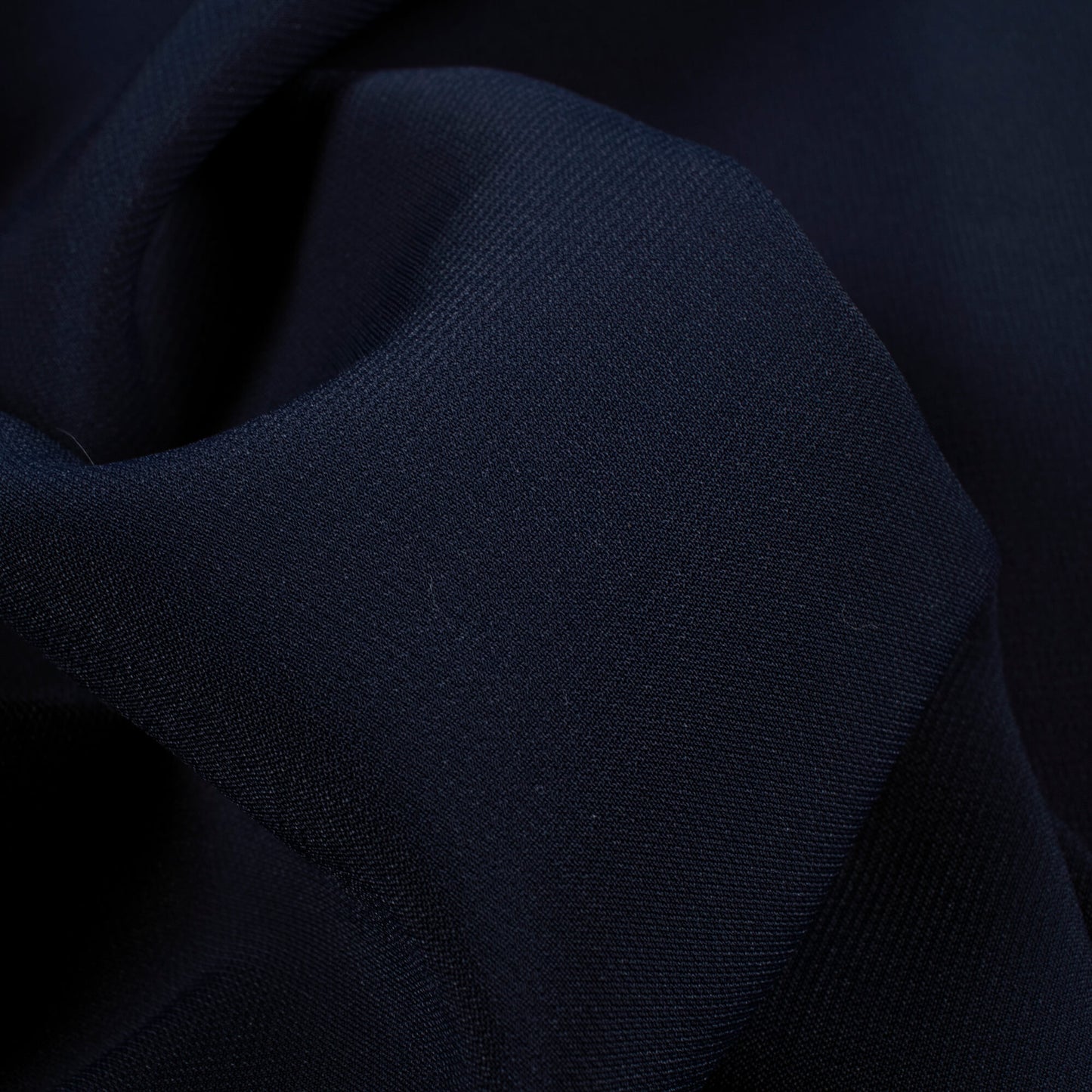 Navy Blue Plain Vintage Crepe Fabric (Width 56 Inches)