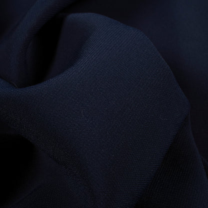 Navy Blue Plain Vintage Crepe Fabric (Width 56 Inches)
