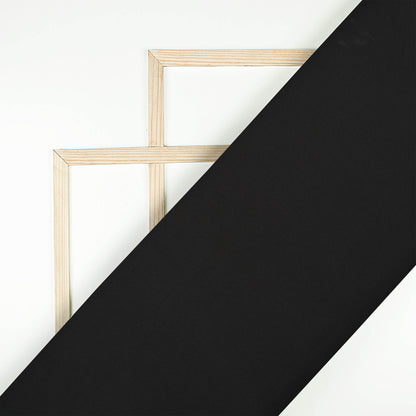 Black Plain Vintage Crepe Fabric (Width 56 Inches)