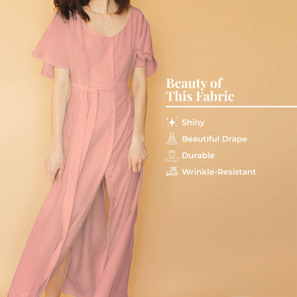 Dusty Pink Plain Imported Satin Fabric