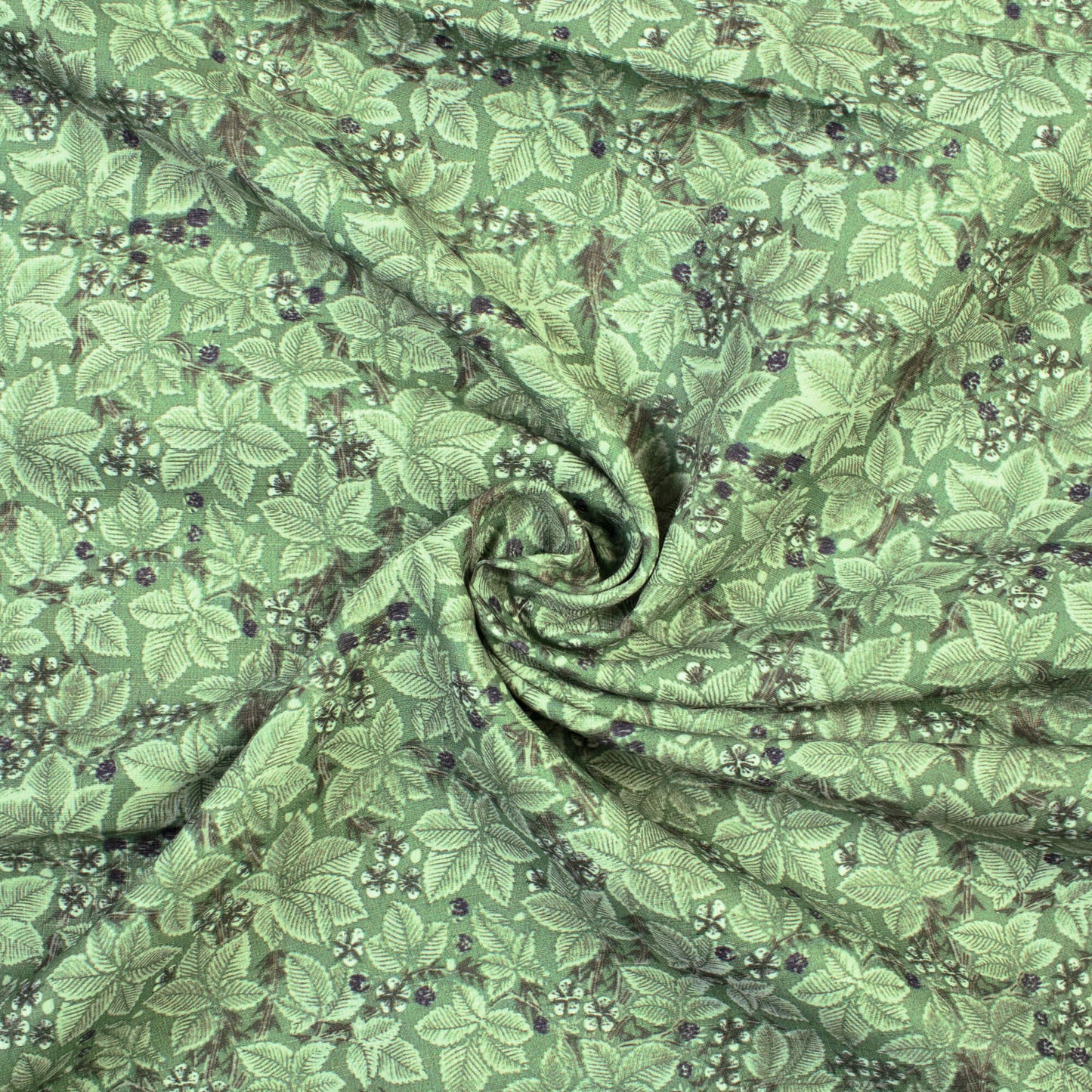 Sea Green Floral Pattern Digital Print Poly Muslin Fabric (Width 56 Inches)