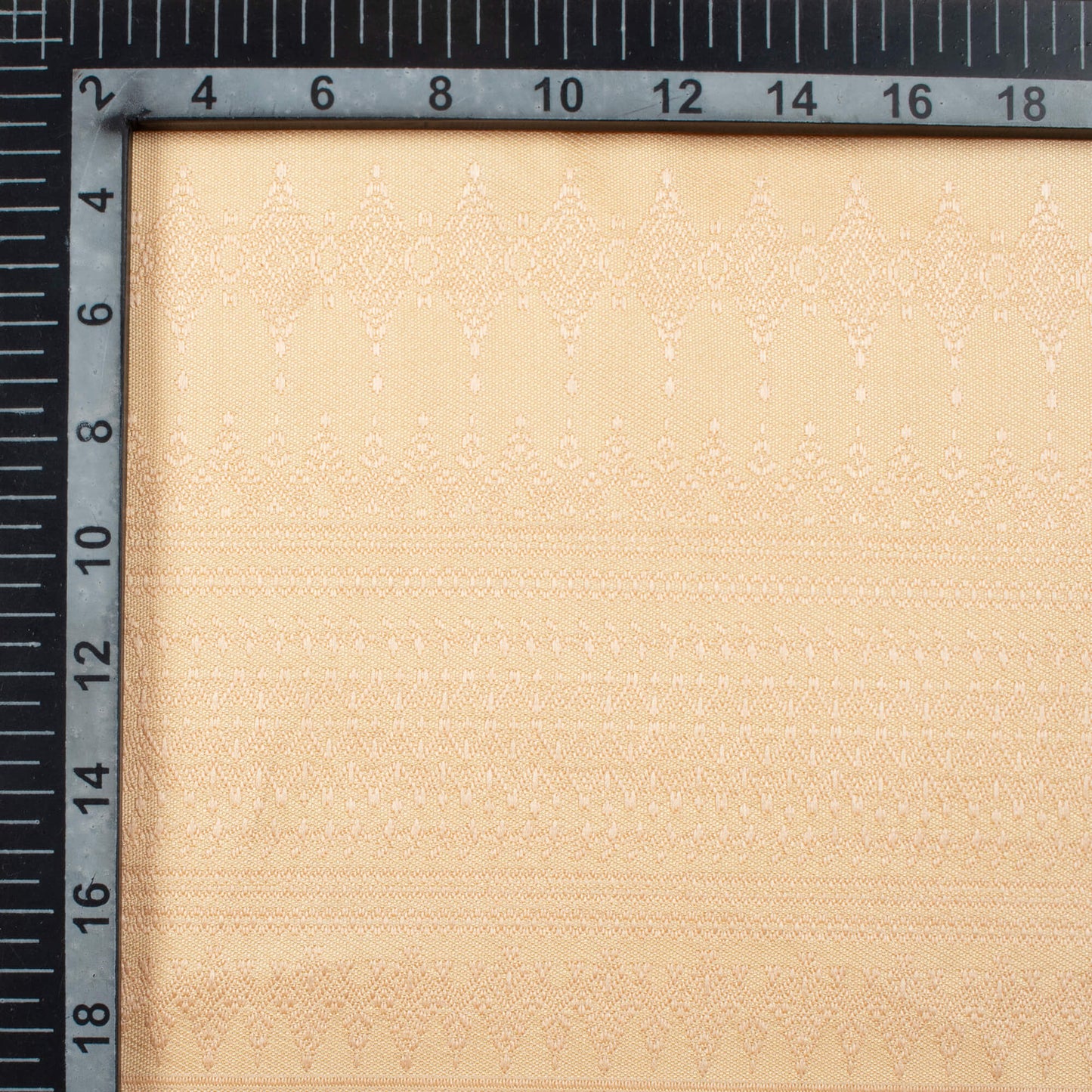 (Cut Piece 1.25 Mtr) Pale Orange Daman Pattern Digital Print Twill Fabric (Width 56 Inches)