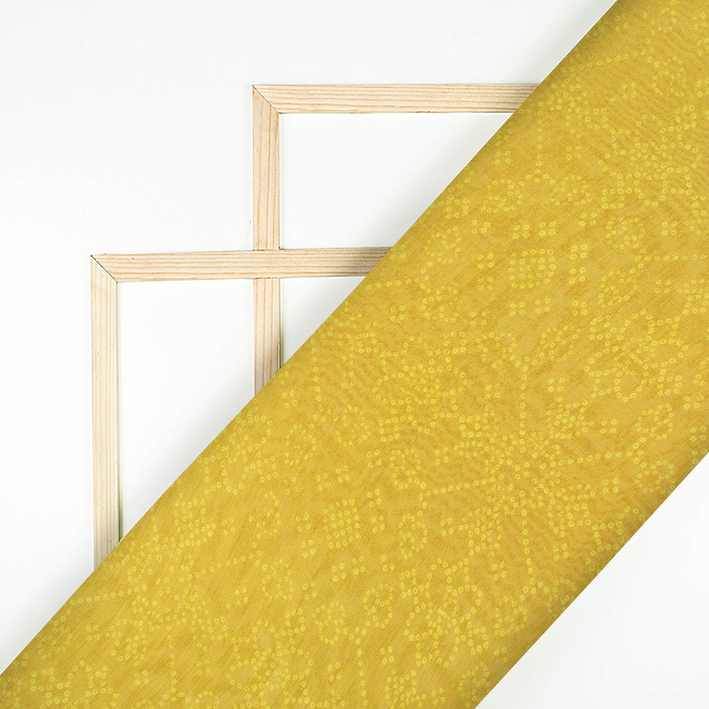 Lemon Yellow And White Floral Pattern Digital Print Chanderi Fabric