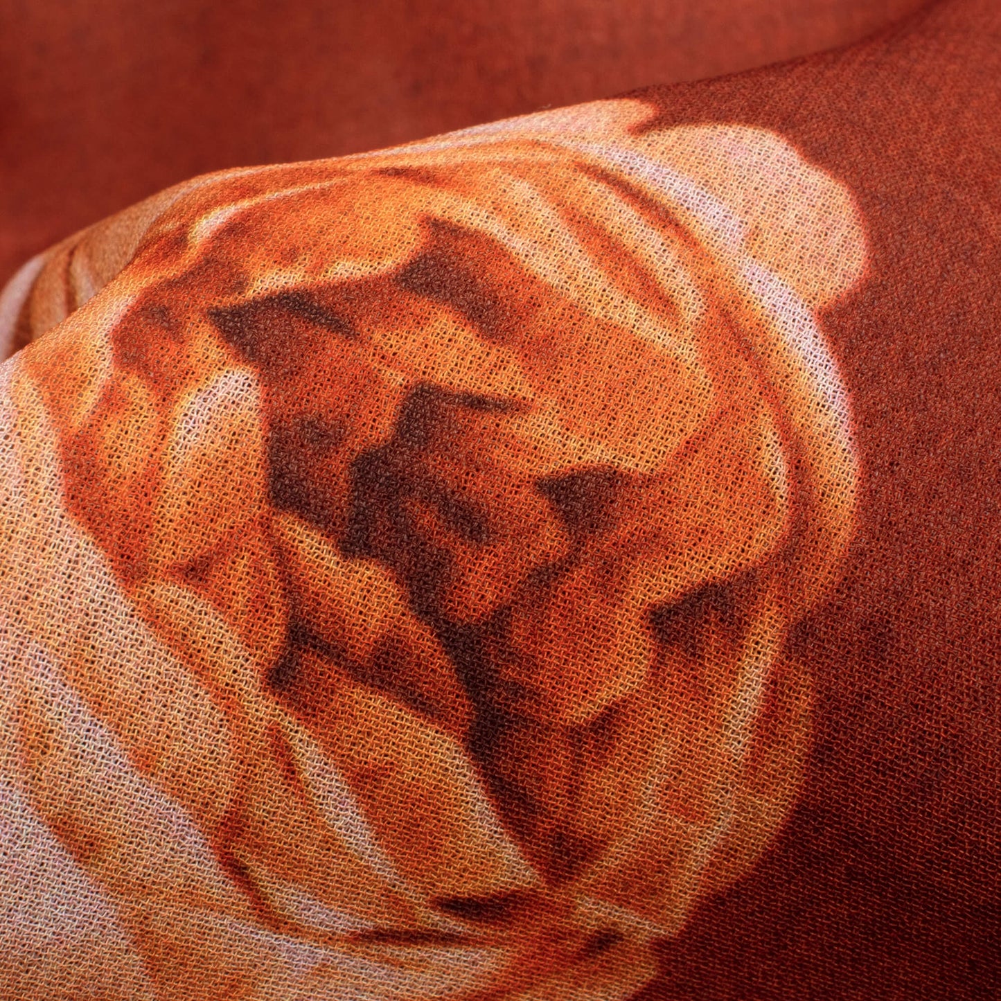 Cinnamon Brown Floral Pattern Digital Print Georgette Fabric