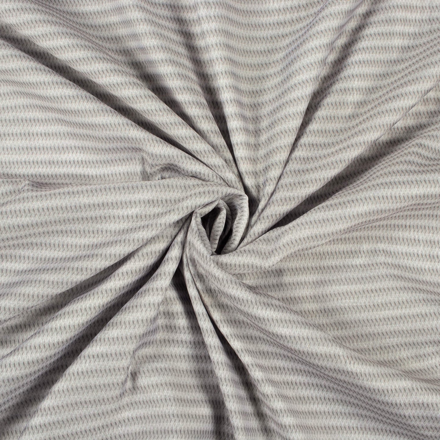 Stone Grey Chevron Pattern Digital Print Chanderi Fabric