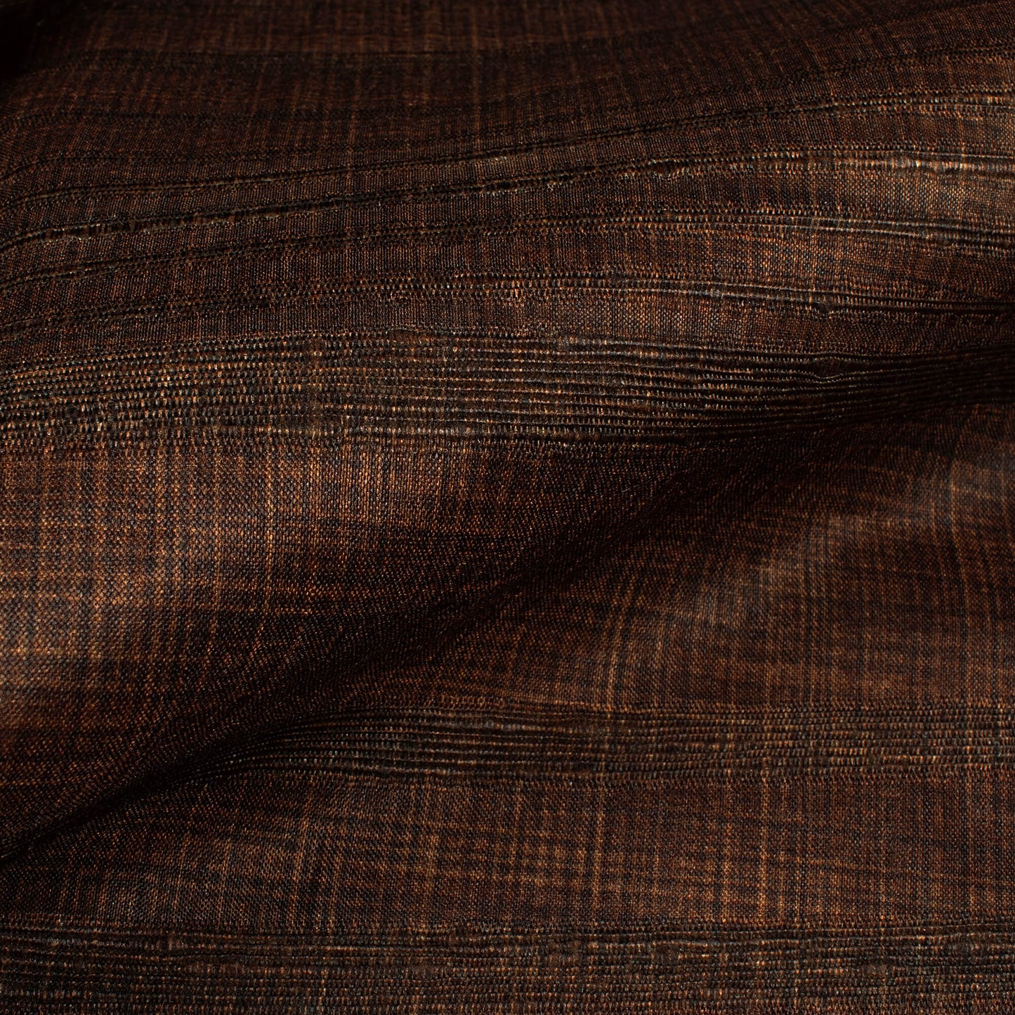 Dark Brown Texture Pattern Digital Print Heritage Art Silk Fabric