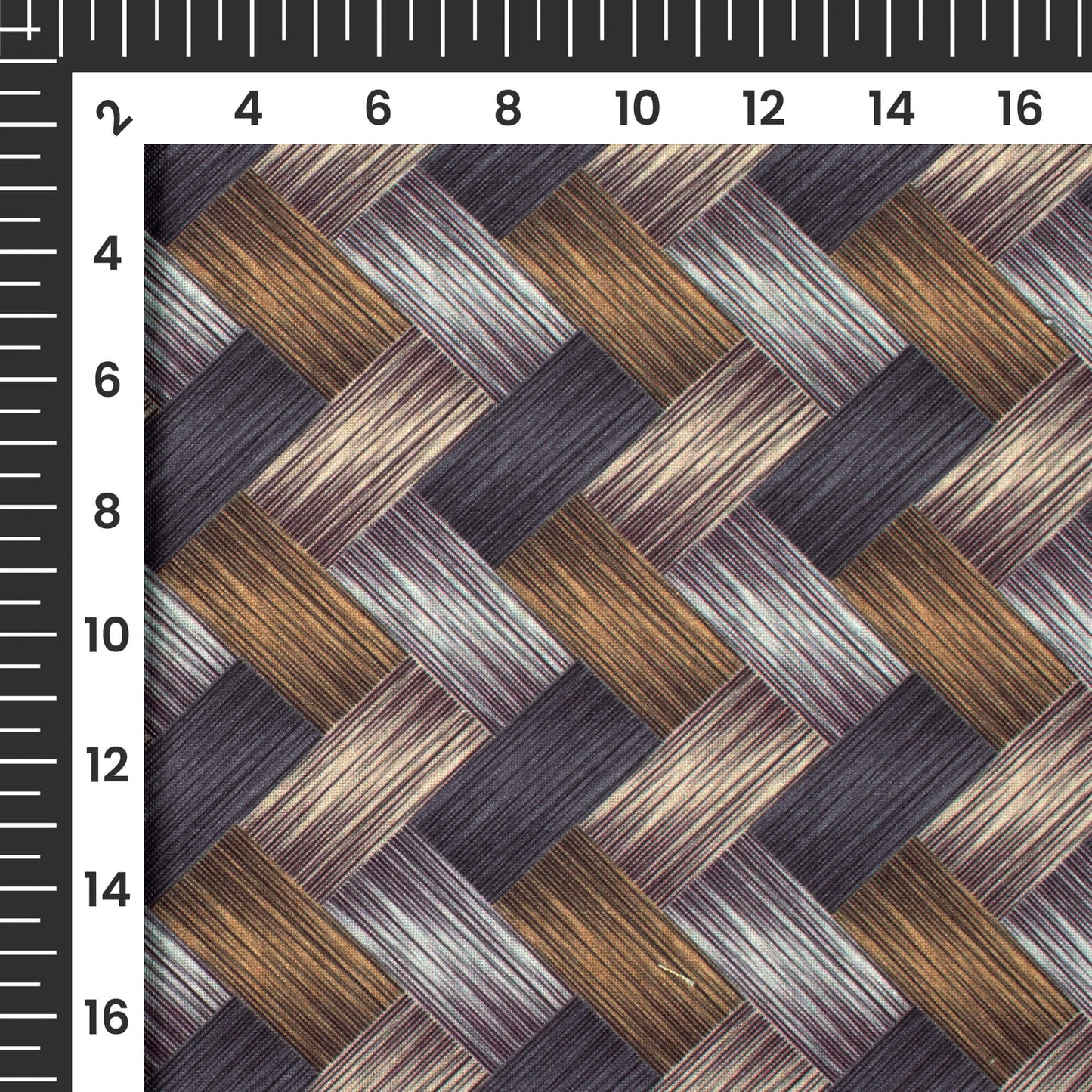 Light Purple And Brown Abstract Pattern Digital Print Royal Linen Fabric (Width 56 Inches)