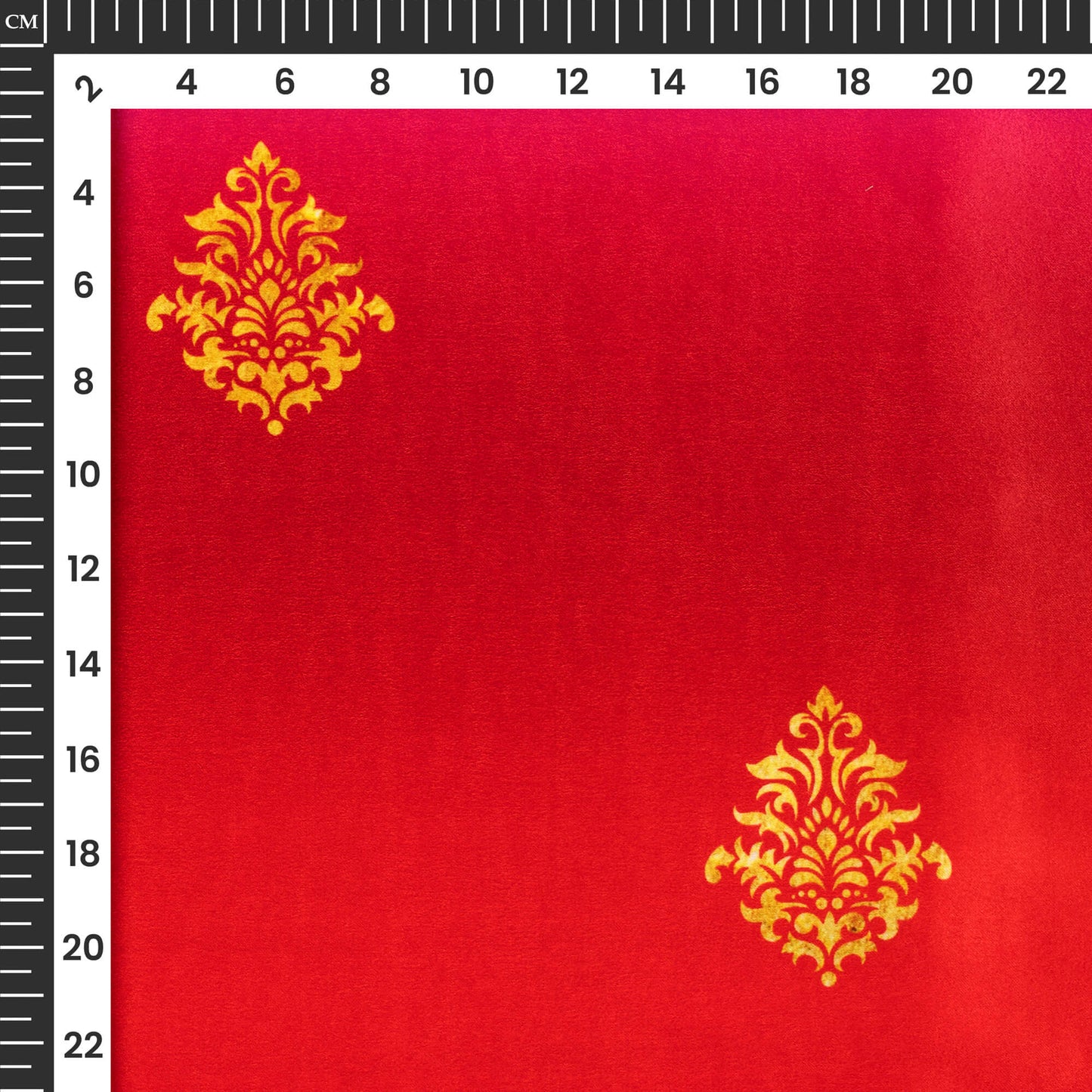 Red And Pink Ethnic Pattern Digital Print Lush Satin Fabric