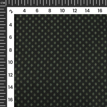 Dark Green Booti Pattern Digital Print Pasmina Fabric