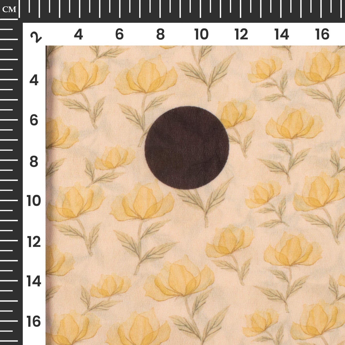 Pastel Peach And Yellow Floral Pattern Digital Print Georgette Fabric