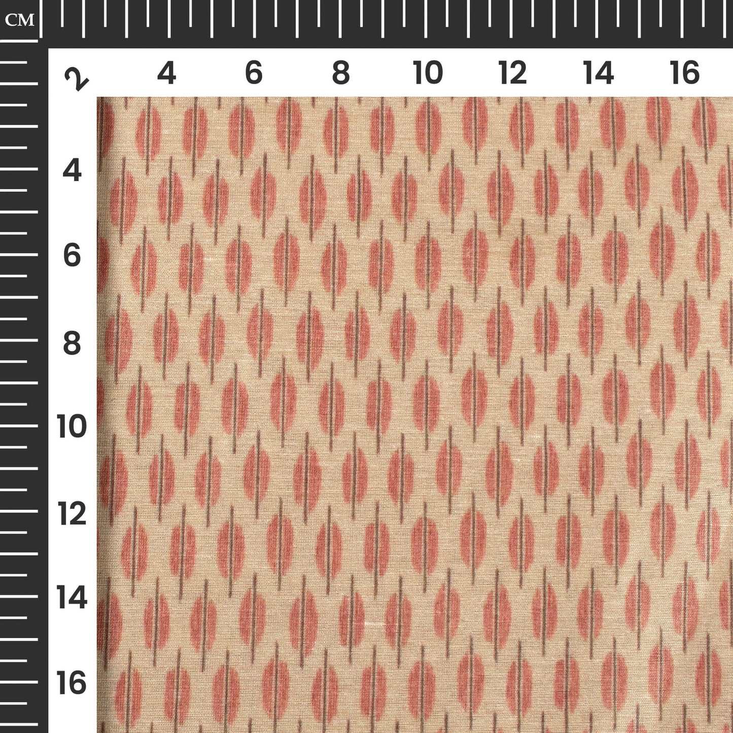 Pastel Peach And Blush Pink Abstract Pattern Digital Print Suhana Chanderi Fabric (Width 56 Inches)