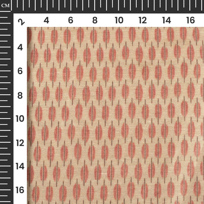 Pastel Peach And Blush Pink Abstract Pattern Digital Print Suhana Chanderi Fabric (Width 56 Inches)