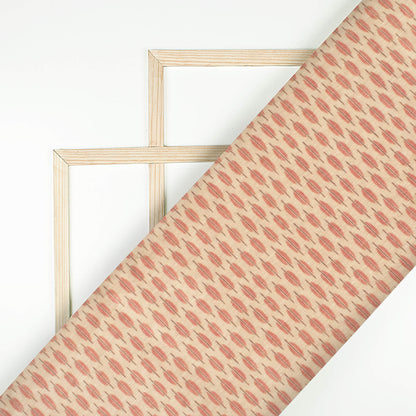 Pastel Peach And Blush Pink Abstract Pattern Digital Print Suhana Chanderi Fabric (Width 56 Inches)
