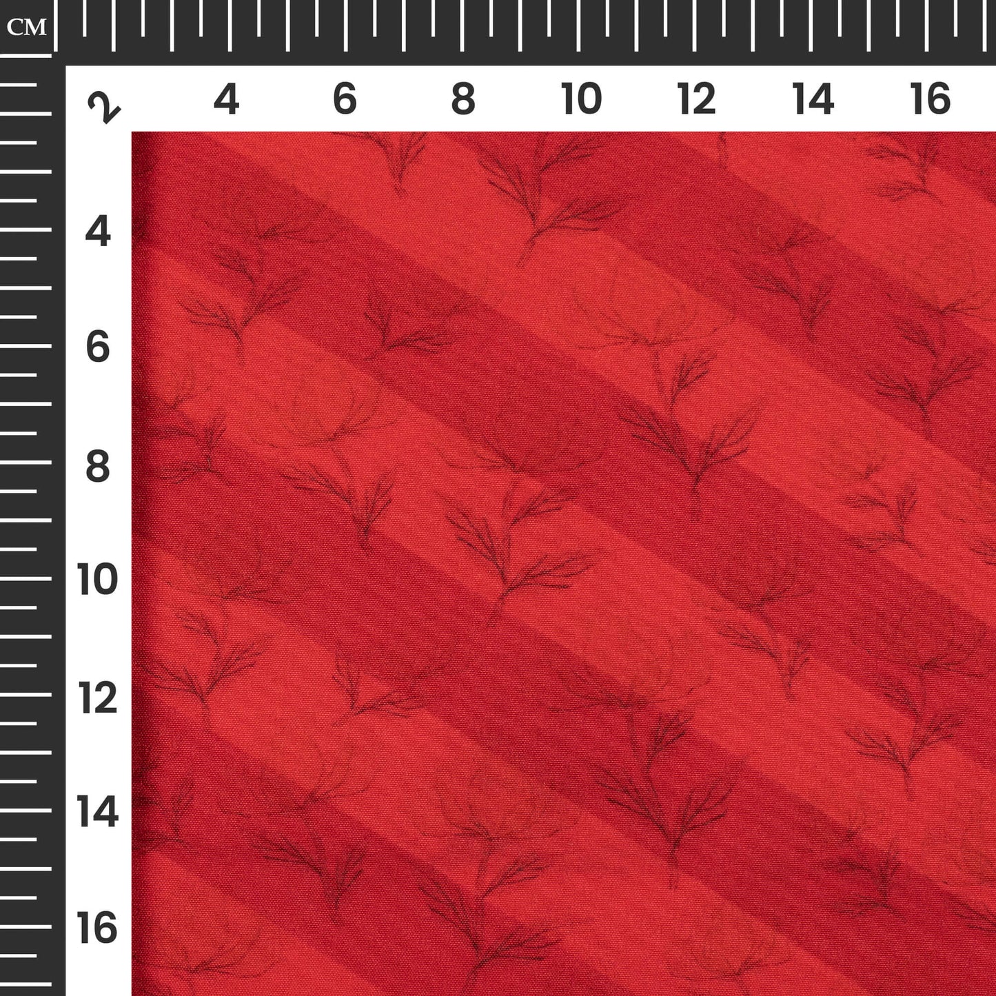 Vermilion Red Stripes Pattern Digital Print Ultra Premium Butter Crepe Fabric