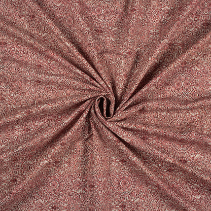 Red And White Traditional Pattern Digital Print Linen Textured Fabric (Width 56 Inches)
