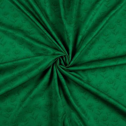 Forest Green Floral Pattern Digital Print Ultra Premium Butter Crepe Fabric