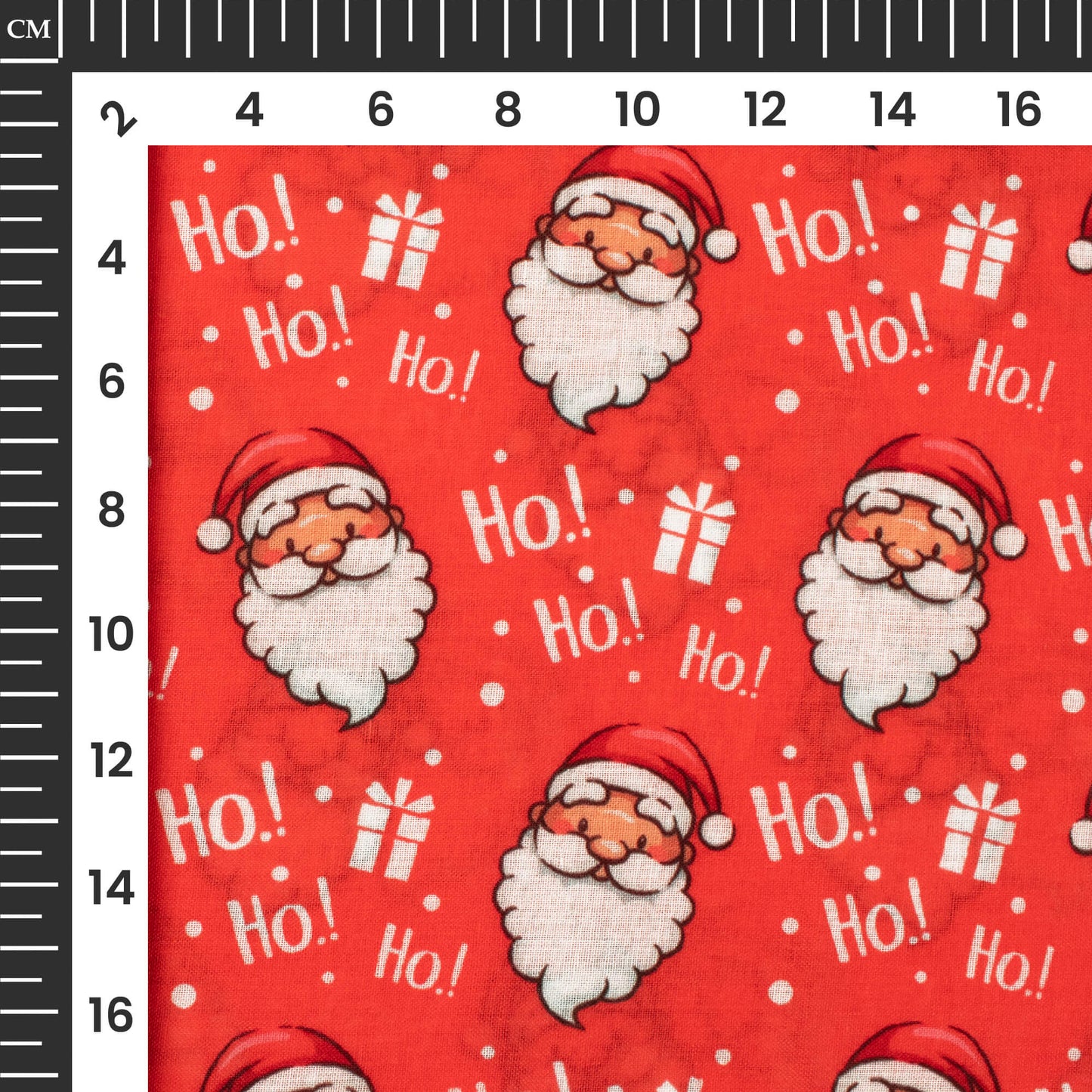 Red And White Christmas Pattern Digital Print Poly Cambric Fabric