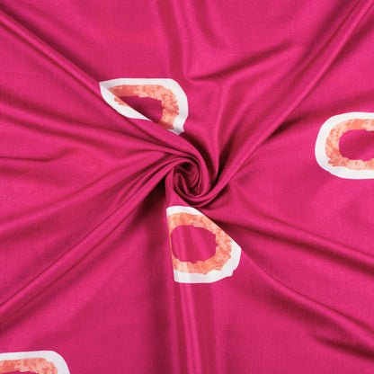 Magenta Pink Abstract Pattern Digital Print Flat Silk Fabric
