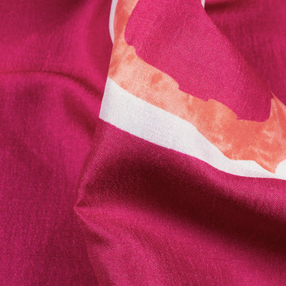 Magenta Pink Abstract Pattern Digital Print Flat Silk Fabric