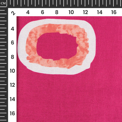 Magenta Pink Abstract Pattern Digital Print Flat Silk Fabric