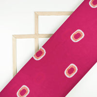 Magenta Pink Abstract Pattern Digital Print Flat Silk Fabric