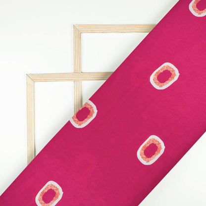 Magenta Pink Abstract Pattern Digital Print Flat Silk Fabric