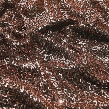 Dark Brown Sequins Shiny Metallic Lurex Imported Knit Fabric (Width 58 Inches)