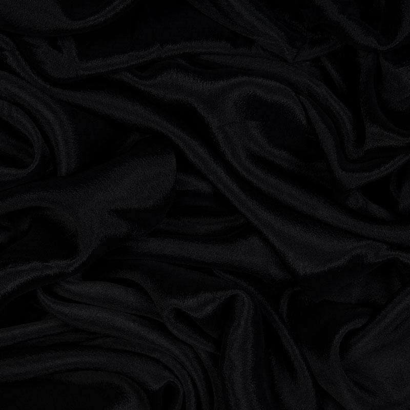 Black Plain Viscose Chinnon Chiffon Fabric