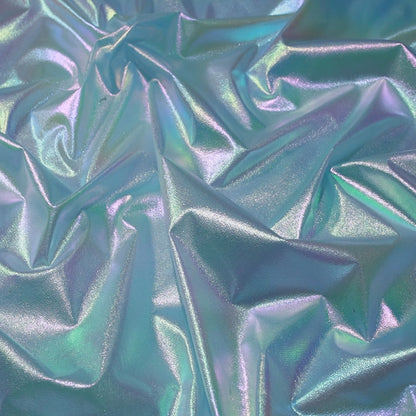 Baby Blue Holographic Dual Tones Galaxy Imported Net Fabric (Width 62 Inches)
