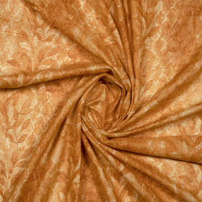 Yellow Ochre Color Abstract Pattern On Cotton Fabric