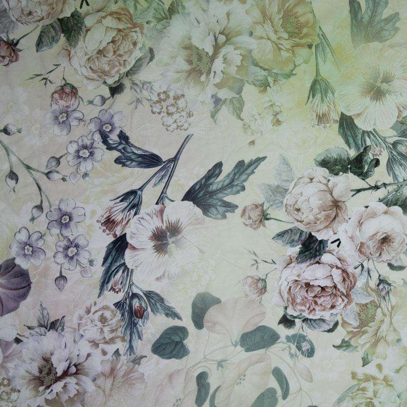Satin Fabric With Floral Theme