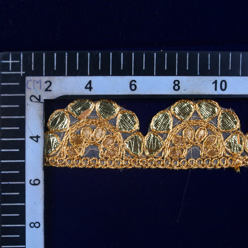 Light Gold Cream Gota Patti Embroidery Lace (9 mtr) - Fabcurate