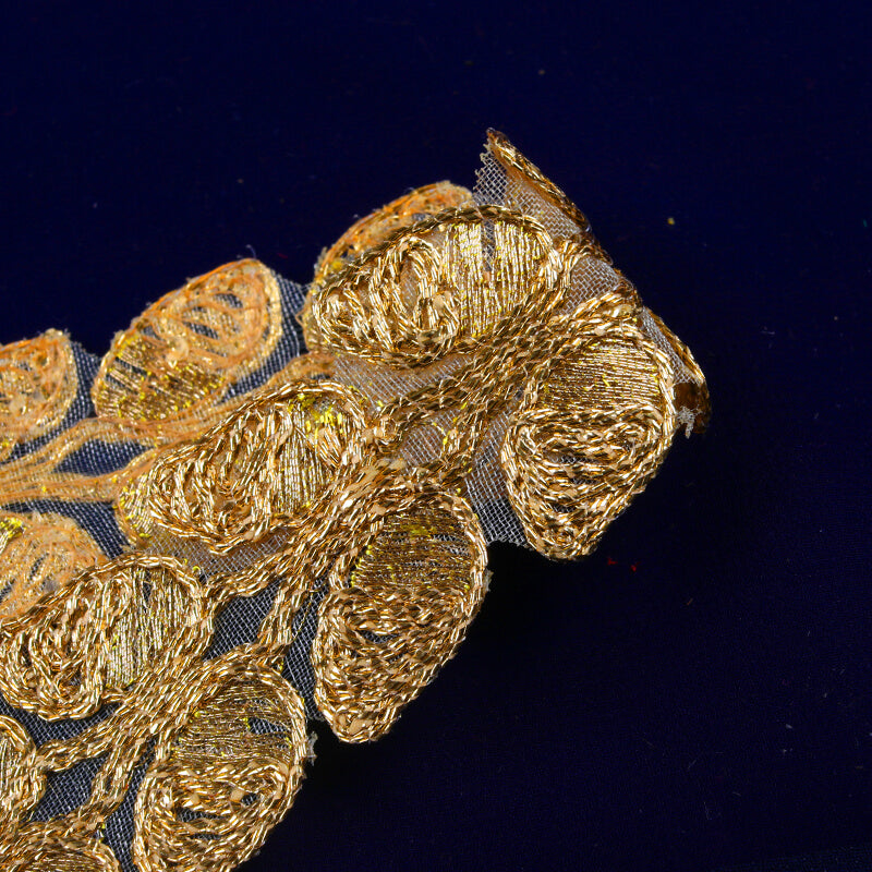 Golden Jari Thread Gota Patti Embroidery Lace (9 mtr) - Fabcurate
