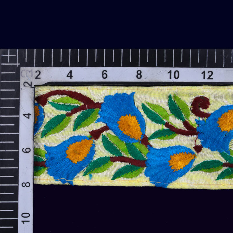 Multicolor Thread Embroidery Lace (9 Mtr) - Fabcurate