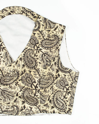 Kalamkrii Printed Silk Collar Blouse