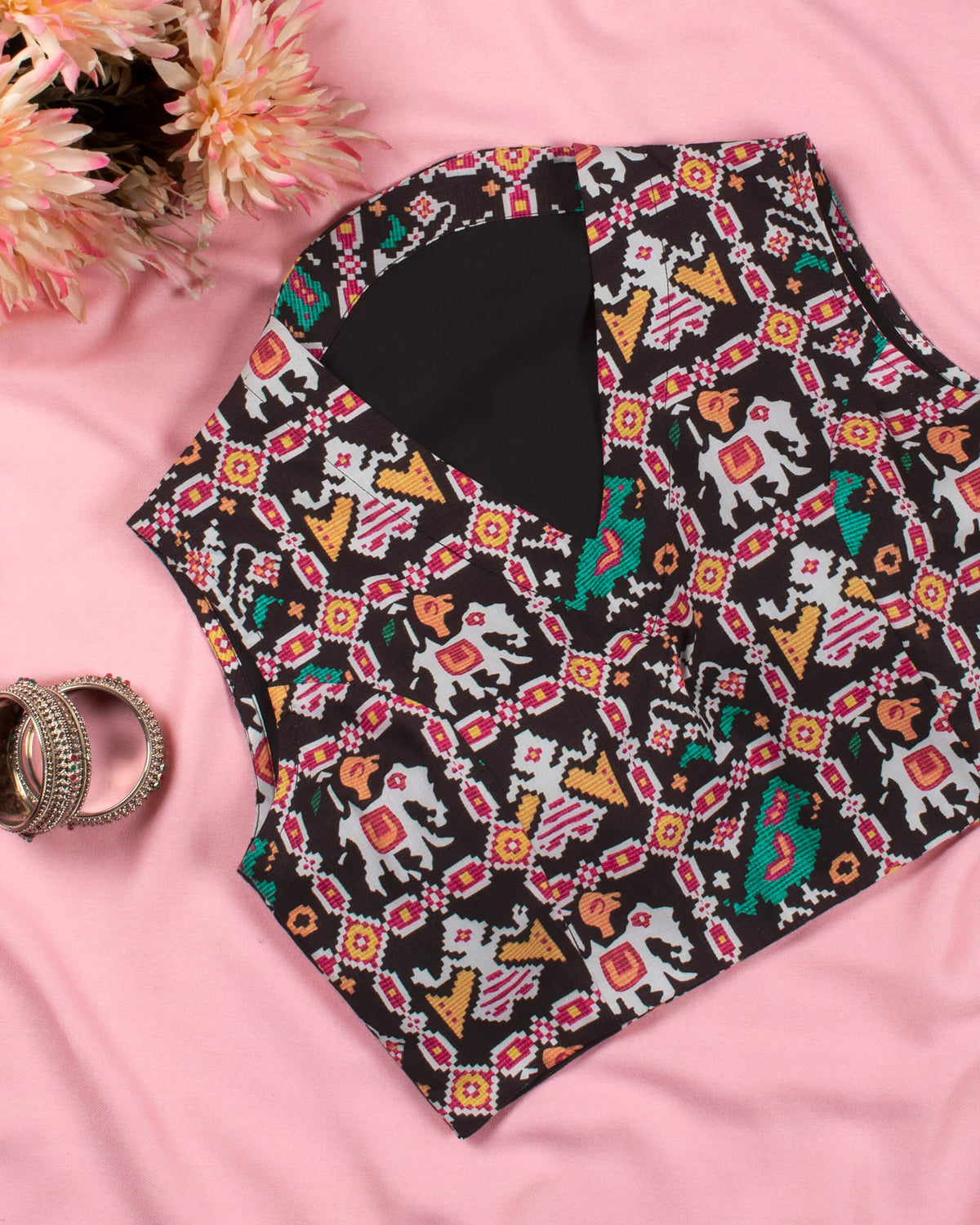 Patolaa Printed Rayon Collar Blouse