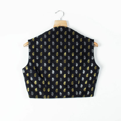 Booti Banarasi Silk Collar Blouse