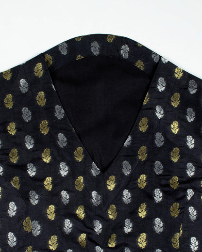 Booti Banarasi Silk Collar Blouse