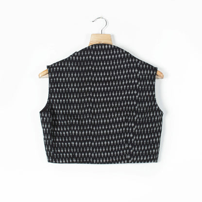 Ikkat Cotton Collar Blouse