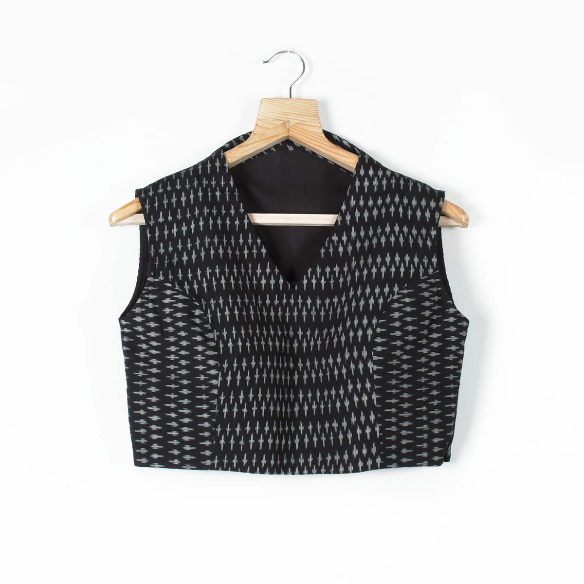 Ikkat Cotton Collar Blouse