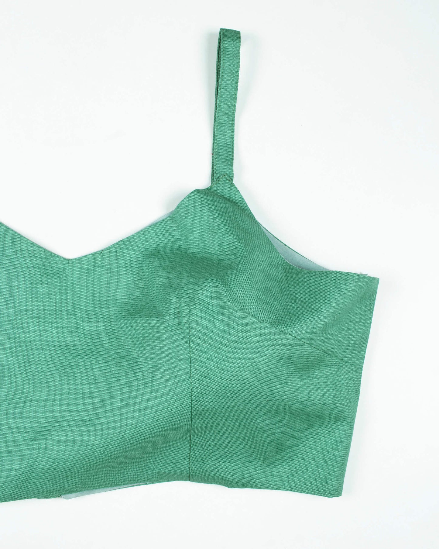 Green Cotton Flex Strappy Blouse