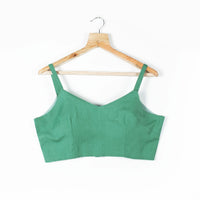 Green Cotton Flex Strappy Blouse