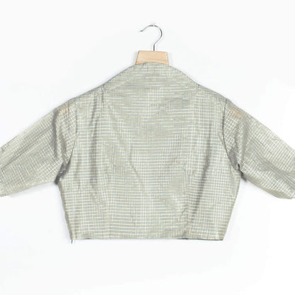 Checks Lurex Banarasi Chanderi Collar Blouse