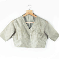 Checks Lurex Banarasi Chanderi Collar Blouse