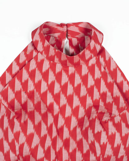 Ikkat Cotton Halter Neck Blouse