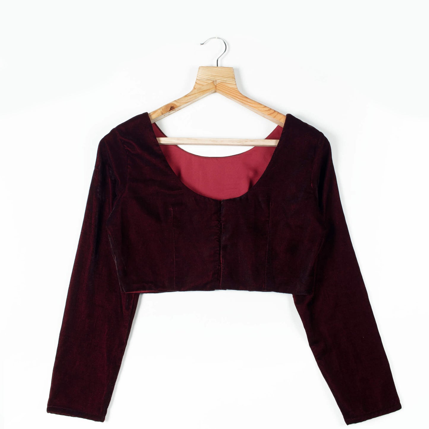 Maroon Dual Tone Velvet Blouse